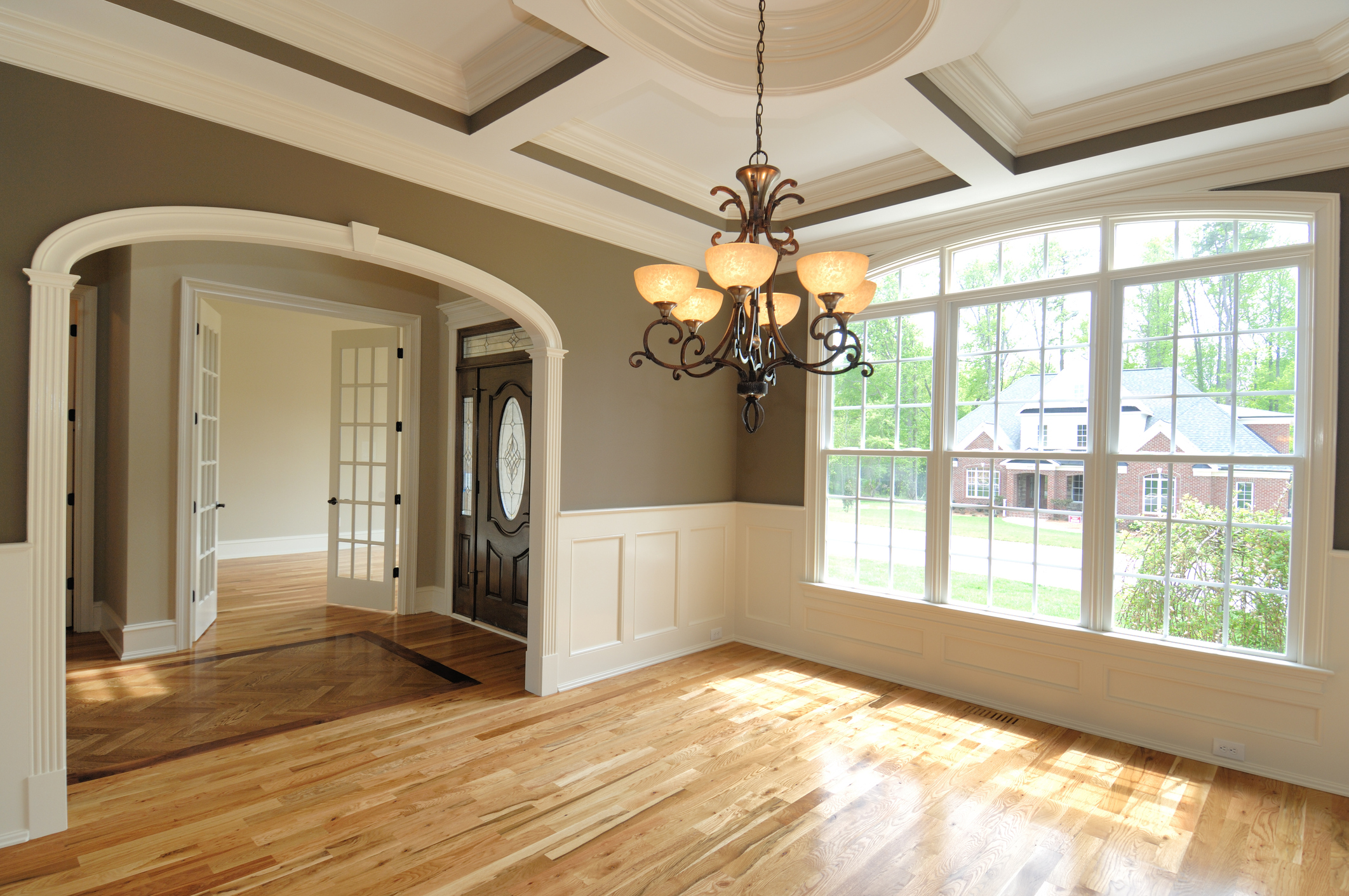 Lavish dining room with upgrades.
