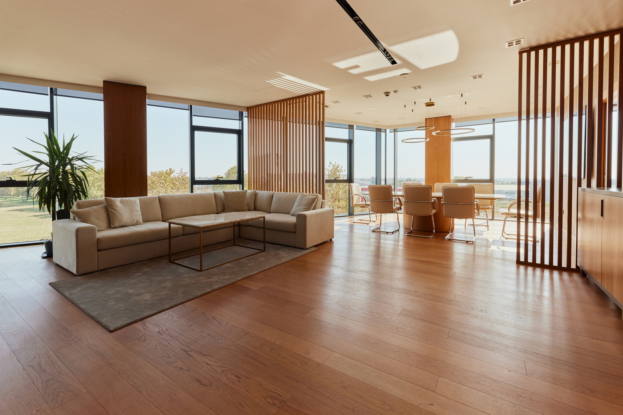 View of the modern corporate office without people.